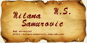 Milana Samurović vizit kartica